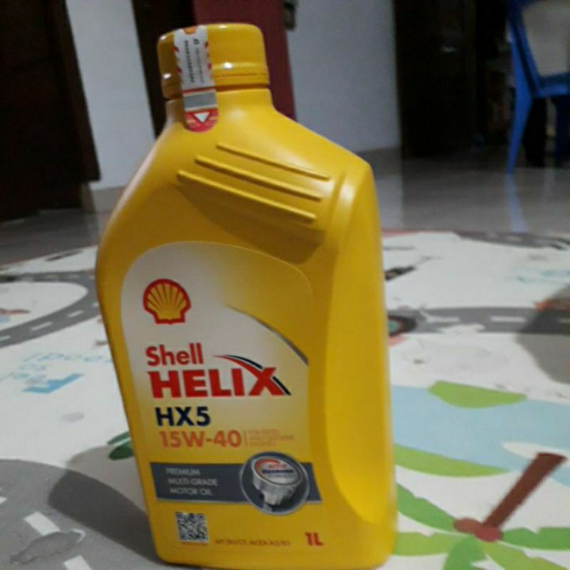 oli motor mobil shell helix hx5 1 liter asli 100%