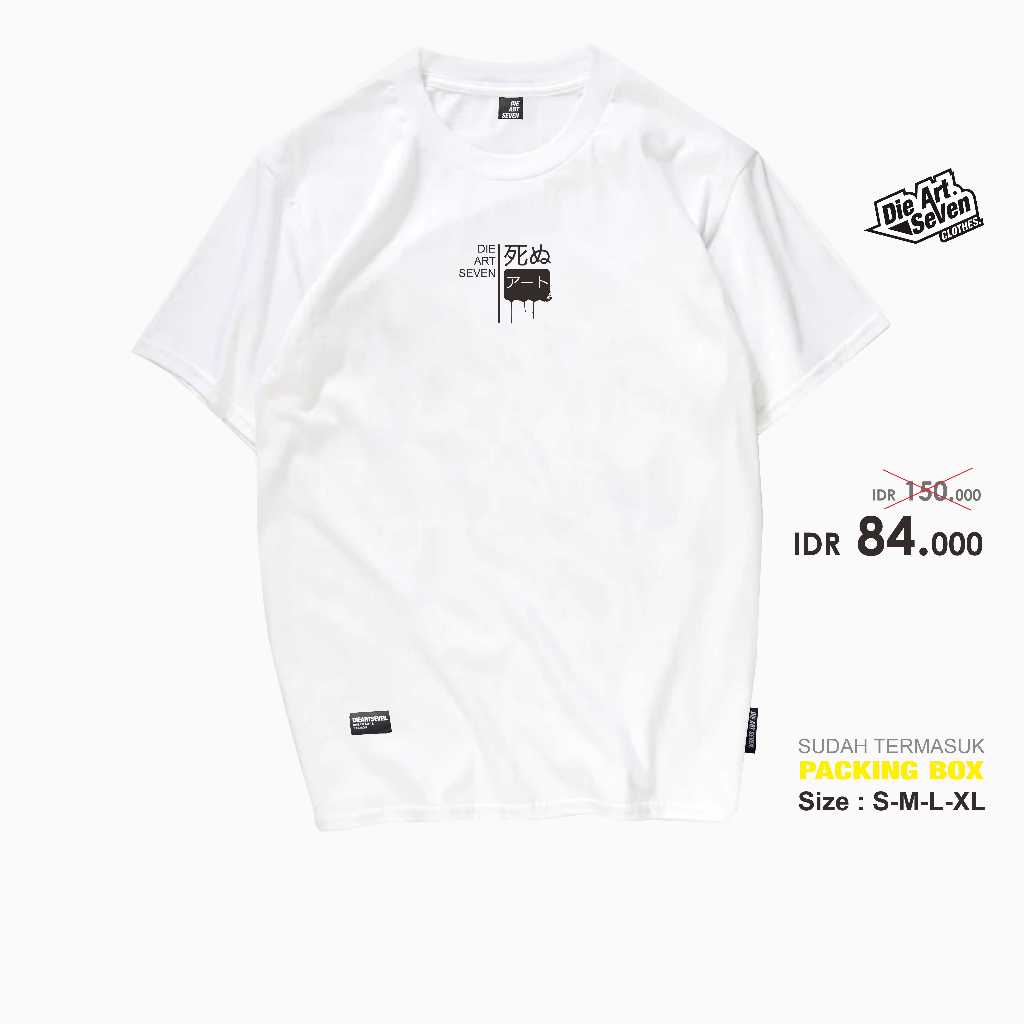 Dieartseven - Kaos Distro Pria FA White Putih