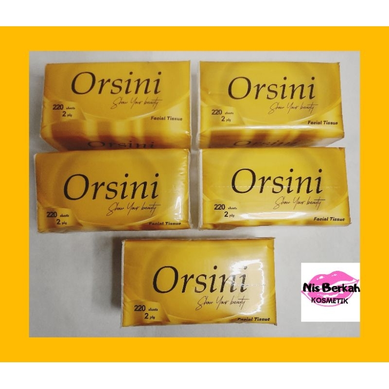 [ Grosir ] Orsini Tisu Facial Tissue 2 Ply 5 Pcs Lebih Hemat