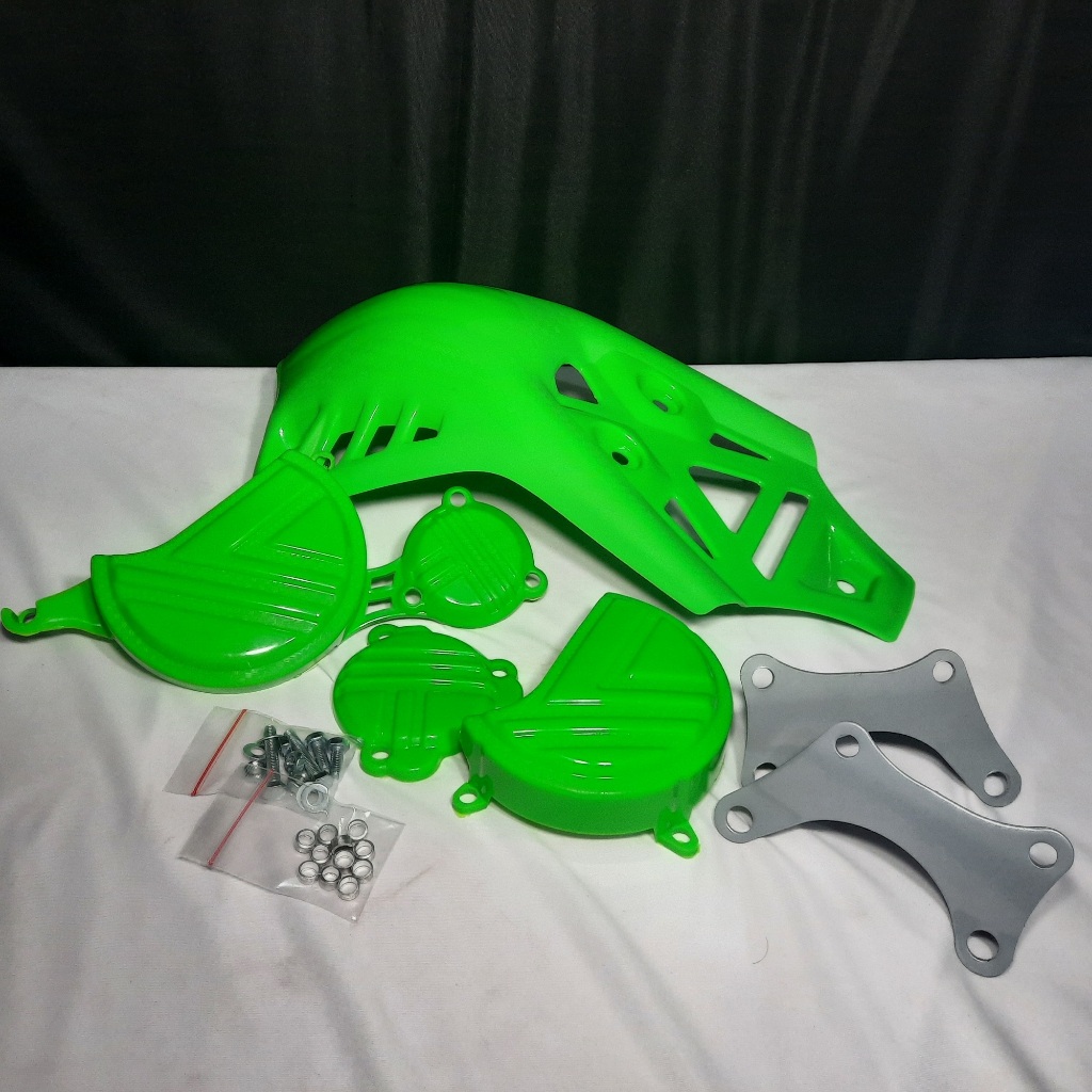 Tutup pelindung mesin full set KLX150S L DTRACKER LAMA, Skidplate KLX150, cover set mesin KLX 150 G 