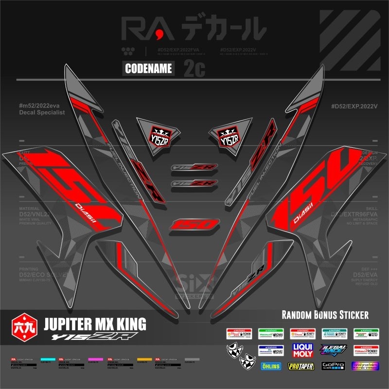 STICKER JUPITER MX KING 150 TRANSPARAN/STRIPING MX KING 150/LIS MOTOR MX KING 150
