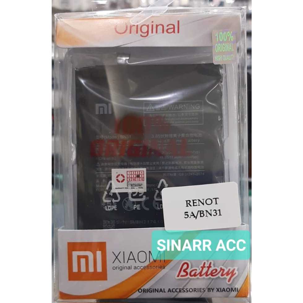 BATRE BATERAI XIAOMI REDMI NOTE 5A / MI A1 / MI 5X / BN 31 ORI 100%