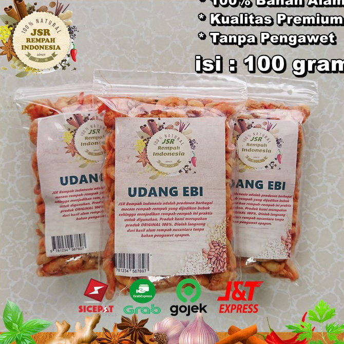 

MFLL6066 UDANG EBI ASLI ISI 100 GRAM UDANG KERING KUALITAS PREMIUM BUMBU DAPUR JSR REMPAH