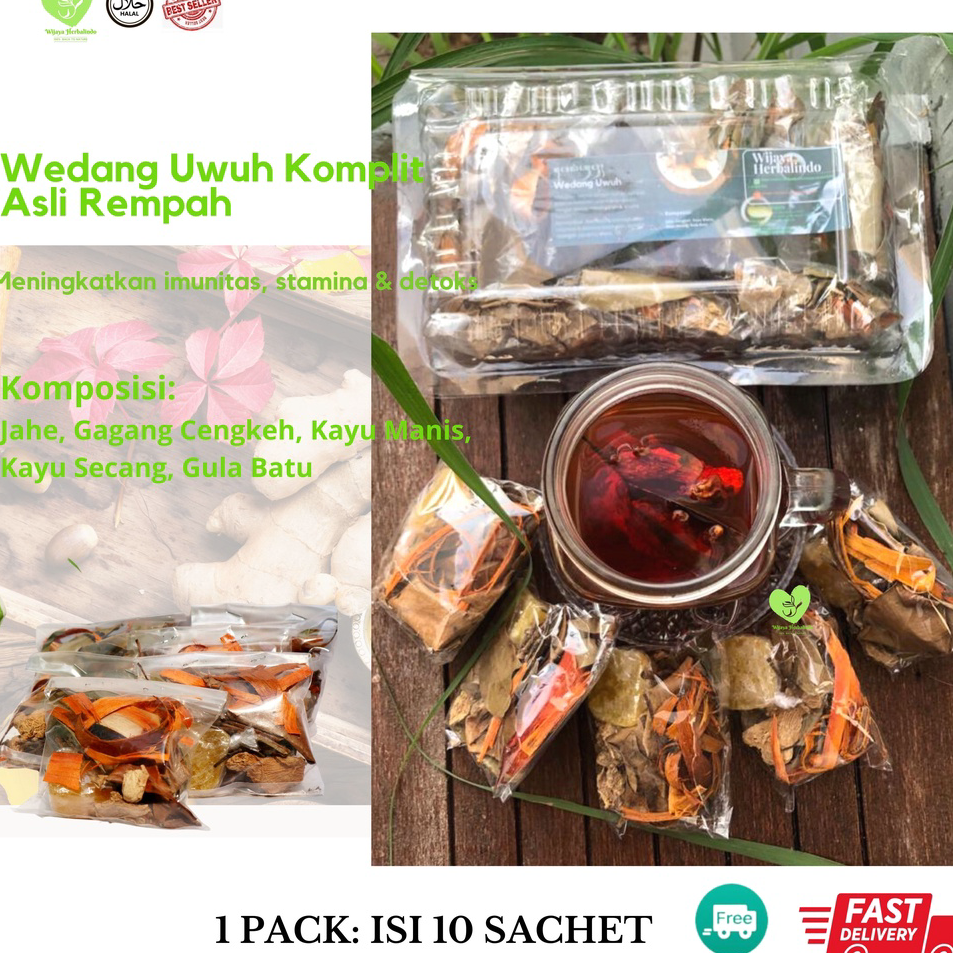

WTBQ9294 Wedang Uwuh "ꦮꦺꦢꦁꦲꦸꦮꦸꦃ" I Komplit Gula Batu 1 Pack isi 10 sachet I Antioksidan I COD I Herbal
