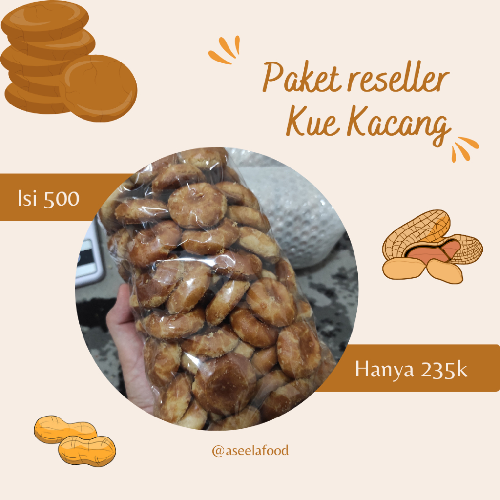

Paket Reseller Kue Kacang|Paket usaha kue kacang renyah| paket usaha isi 500 keping kue kacang