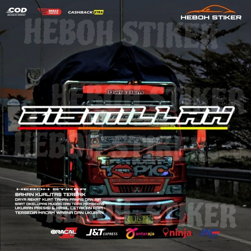 Stiker kaca truk bismillah stiker variasi kaca truk pickup mobil kaca depan stiker bismillah