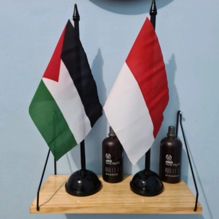 bendera meja Indonesia dan palestina