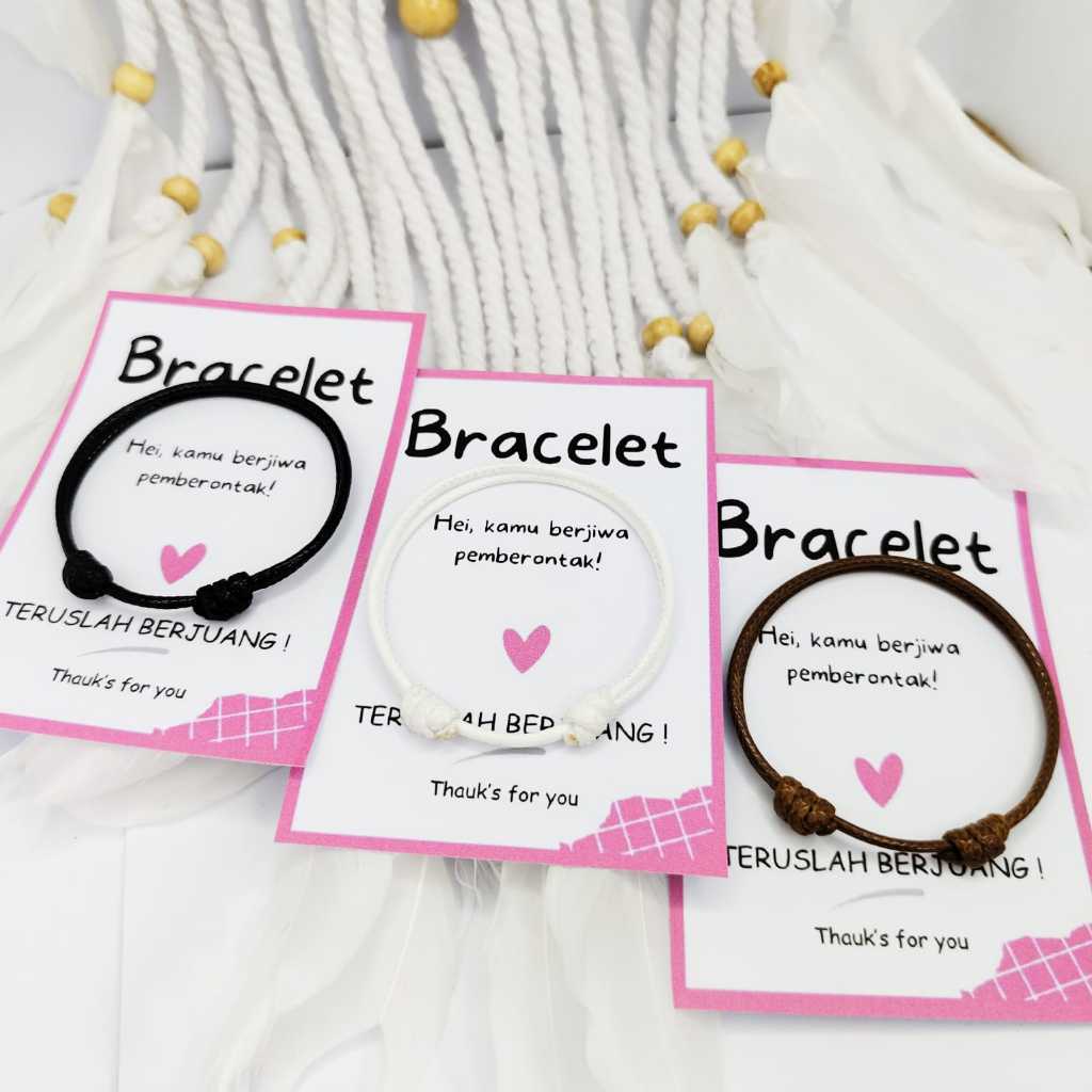 Gelang Tali Polos Tali Korea Warna Hitam Putih Coklat Merah