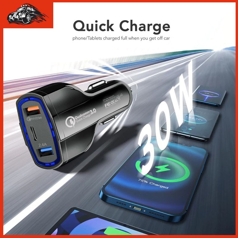 Fast Charger Mobil Quick Car Charger Casan Mobil Qualcomm 3.0