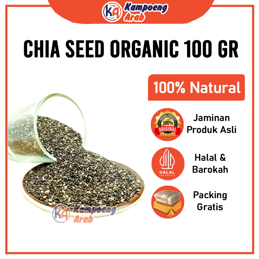 

Chia Seed Organic 100gr Premium Biji Chia Seed Mexico Chiaseeds Cocok untuk Diet