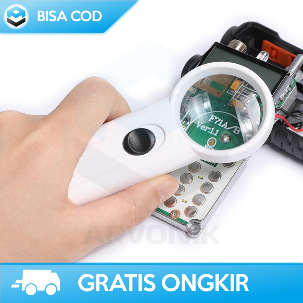 

KACA PEMBESAR DENGAN LAMPU MAGNIFIER GLASS PERLENGKAPAN PROYEK LOUPE