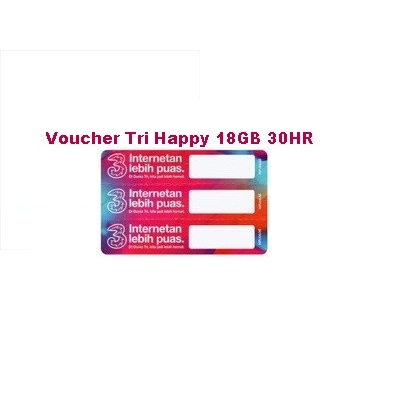 Voucher Tri Happy 18GB 30HR