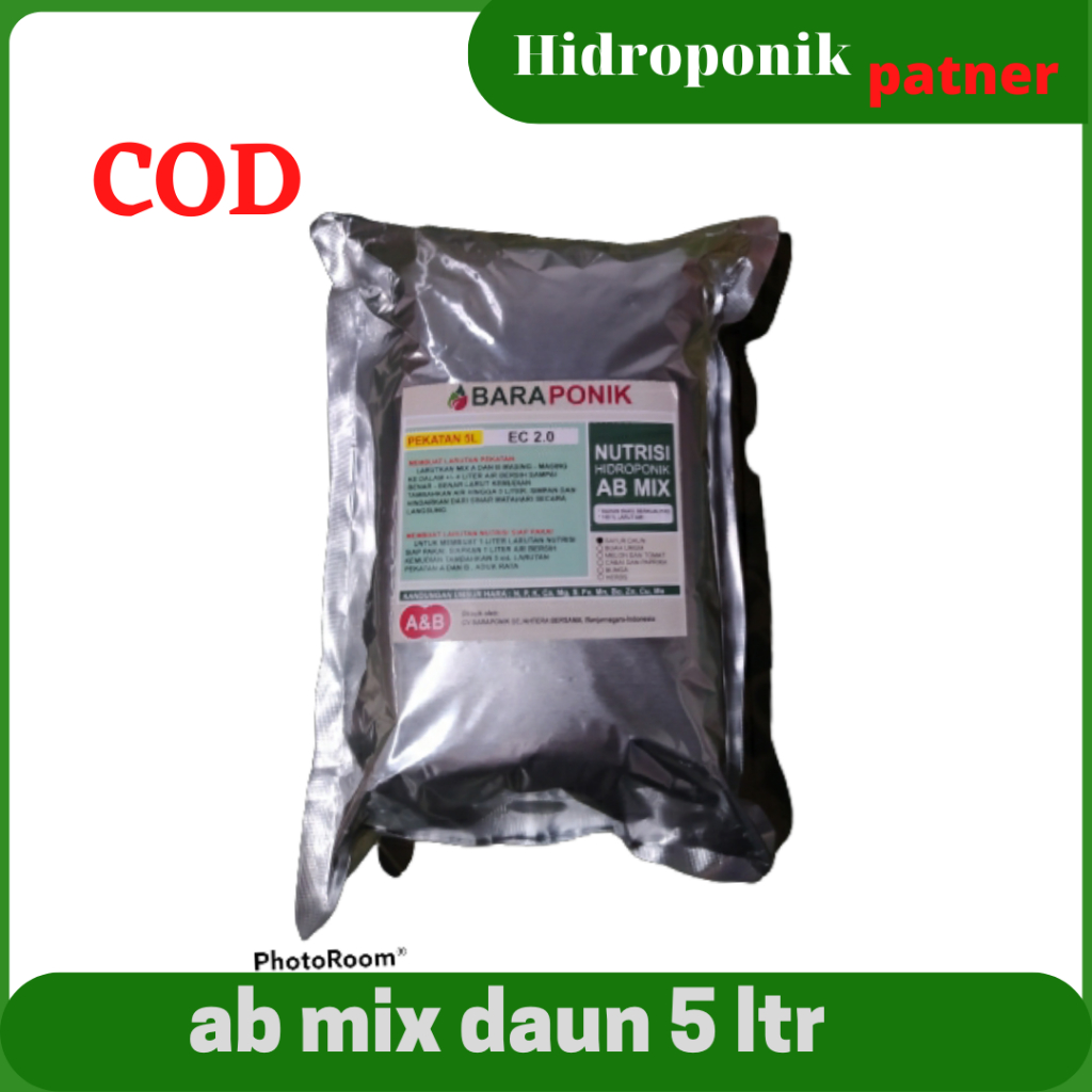 Pupuk ab mix nutrisi hidroponik sayuran daun pekatan 5 liter baraponik