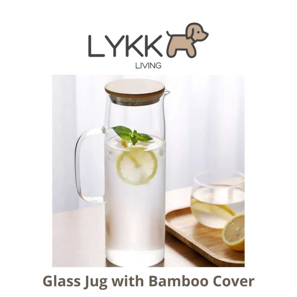 Glass Jug with Bamboo Cover - Teko Kaca - Glass Jug Pitcher