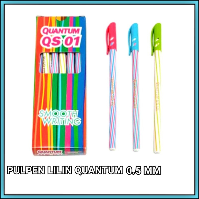 

1 Pak Pulpen Murah Lilin Quantum QS 01 Hitam 0.5 Mm Isi 12 Pcs