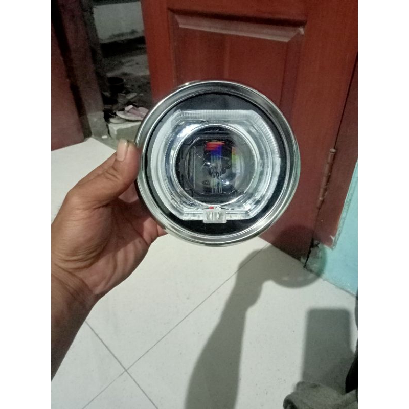 Lampudepan Daymaker vespa VBB custom model bi_Led