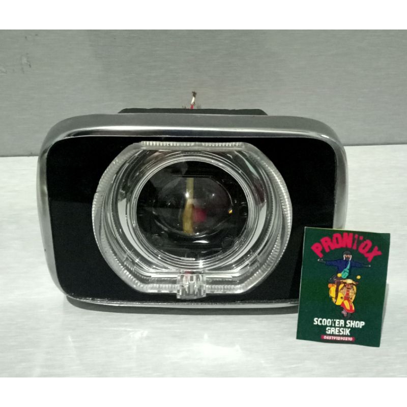 Lampudepan Daymaker Vespa PS TV Custom model Bi_Led