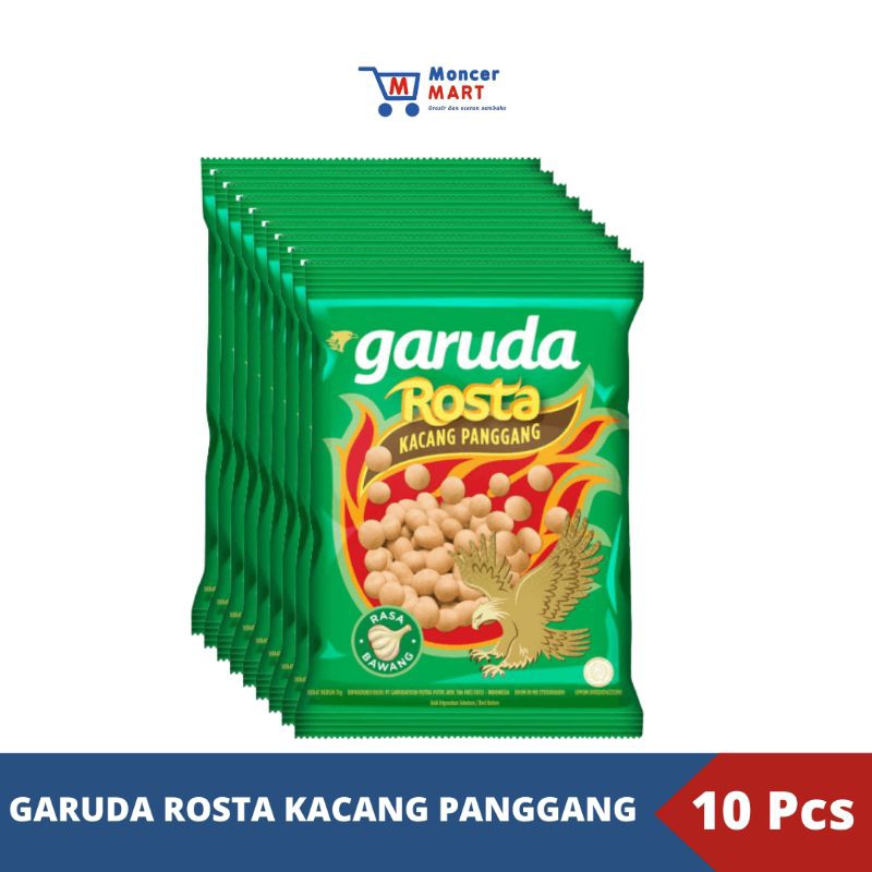 

Garuda Rosta Kacang Panggang Rasa Bawang Renceng Isi 10 Pcs x 11g