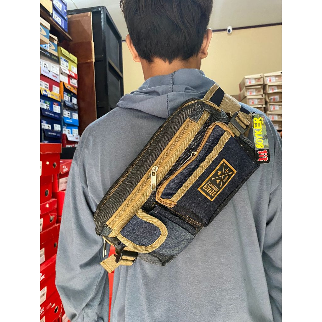 Tas Pinggang Tas SElempang WB Boyker Tas Bahu Pria banyak ruang multifungsi
