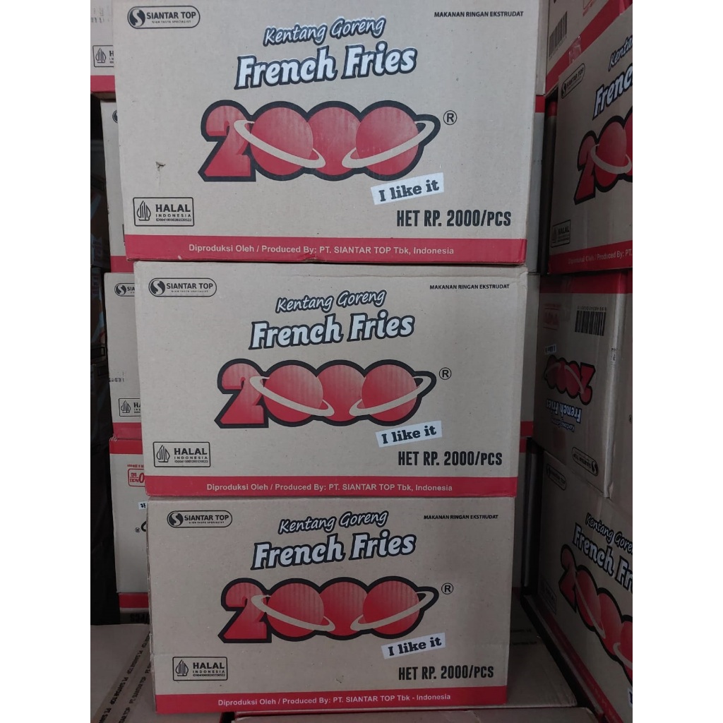 

French Fries 2000 kentang goreng Siantar Top (isi 40) Dus per Karton