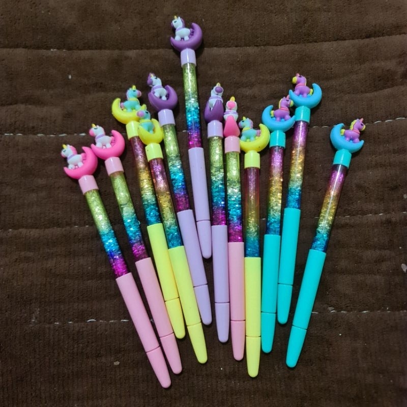 

Cuci gudang isi 3 pcs pulpen gel unik lucu glitter warna warni