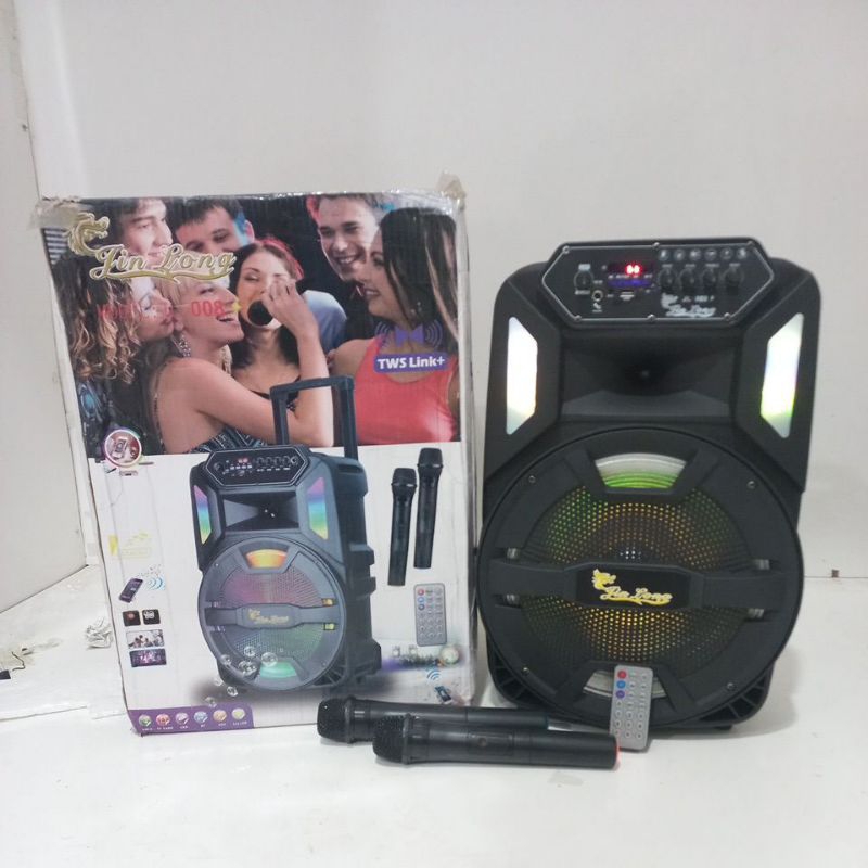speaker wirelles 12 inch jinlong JL-008 Petir gratis 2 mic.