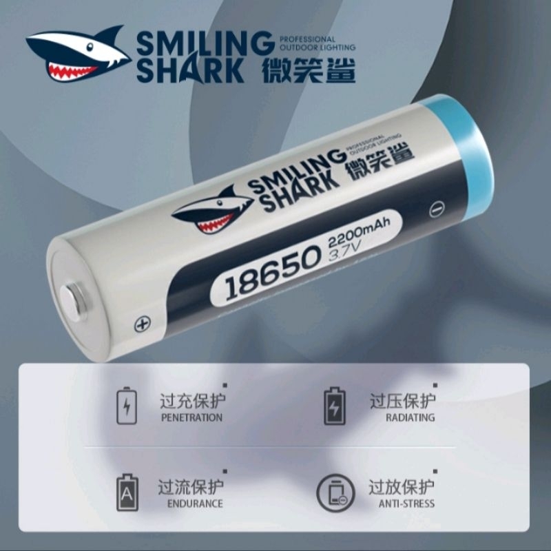 BATERAI LITHIUM SMILING SHARK 26650/18650 ORIGINAL
