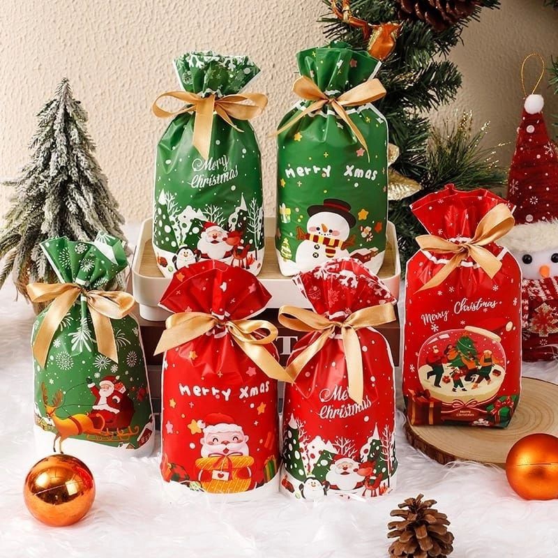 

Goddie Bag Natal Christmas Kanton Serut Cookies Natal Hadiah Souvenir Ukuran 23x34cm