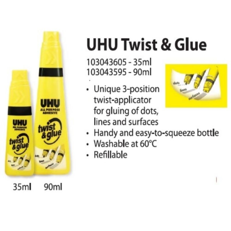 

UHU All Purpose Twist & Glue 35 ml dan 90ml