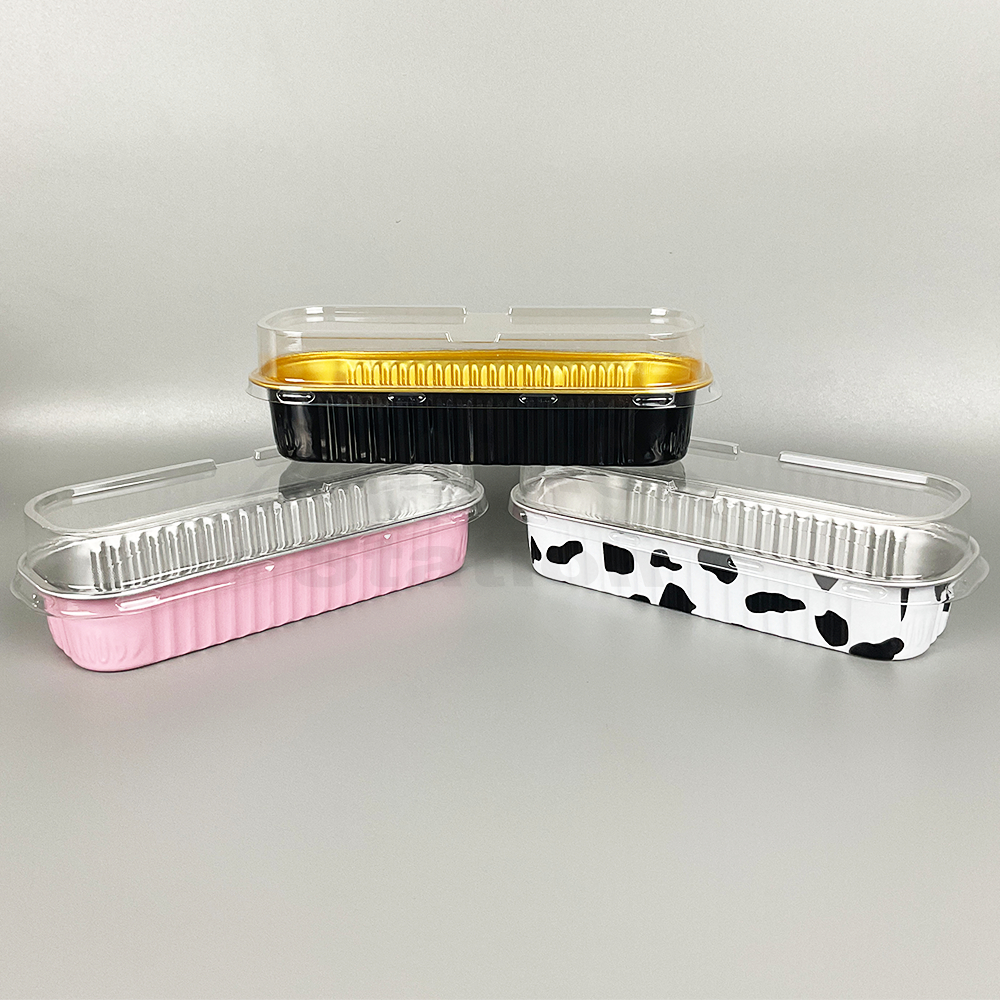 Tray Alumunium Foil Persegi Panjang Tutup Mika 200ml isi 10 pcs