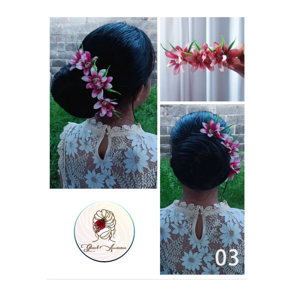 Hiasan Sanggul Rambut / Jepit Rambut Bunga / Sanggul Bunga