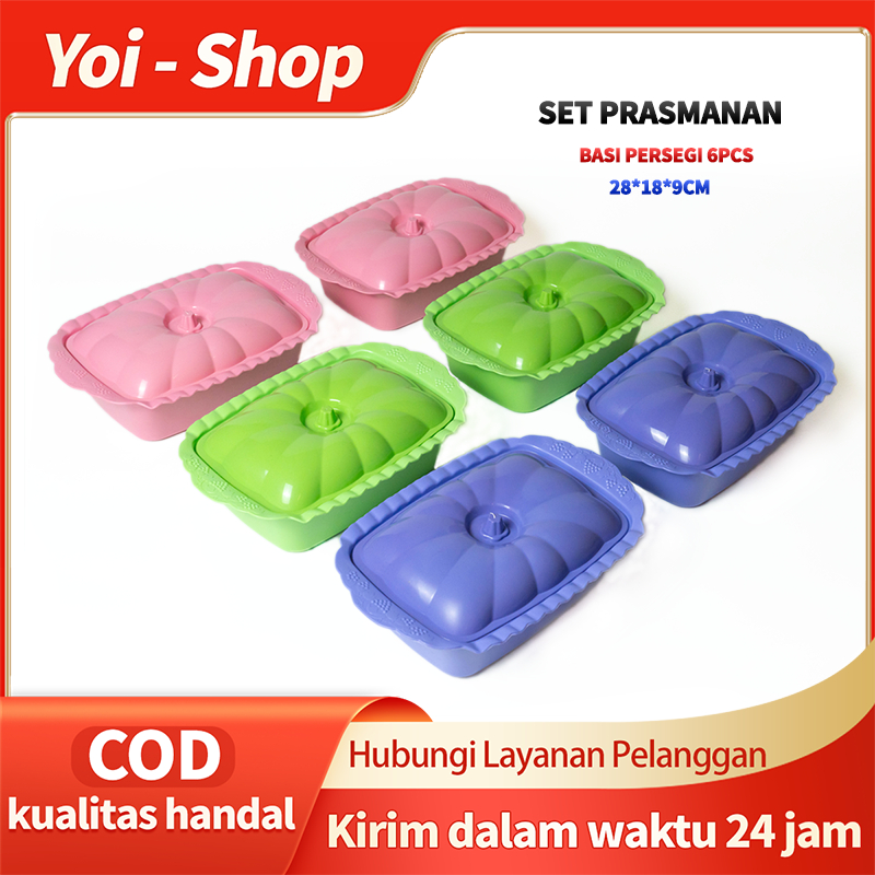 Yoi - (6PCS) Set Basi Prasmanan Plastik / Wadah Saji Prasmanan / Tempat Makan Prasmanan Set / Wadah 