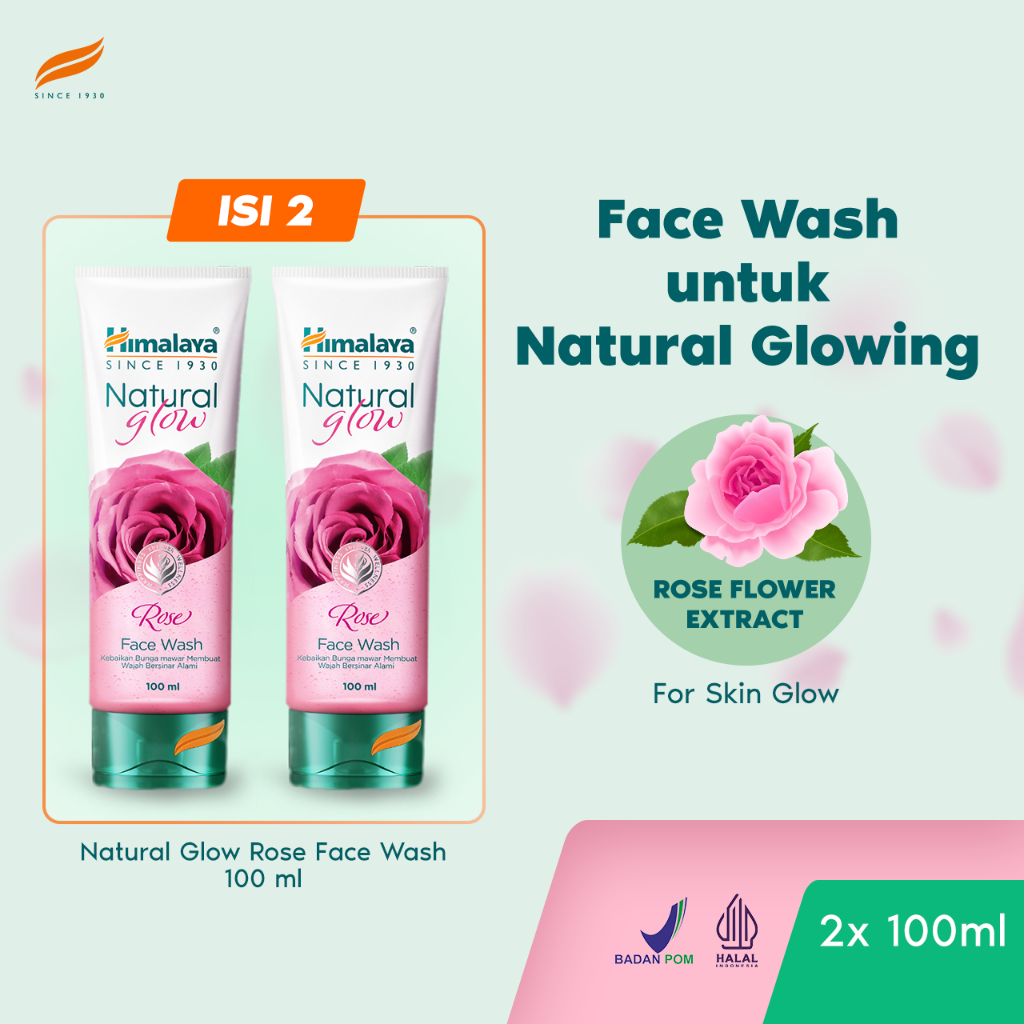 ( Bundle isi 2 ) Himalaya Natural Glow Rose Face Wash 100ml | Sabun Cuci Muka Brightening Skin Glowi
