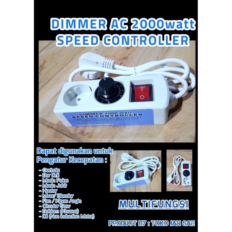 TERMURAH TERBAIK TERUJI DIMMER AC 2000watt SPEED CONTROLLER ALAT MULTIFUNGSI PENGATUR KECEPATAN GERI