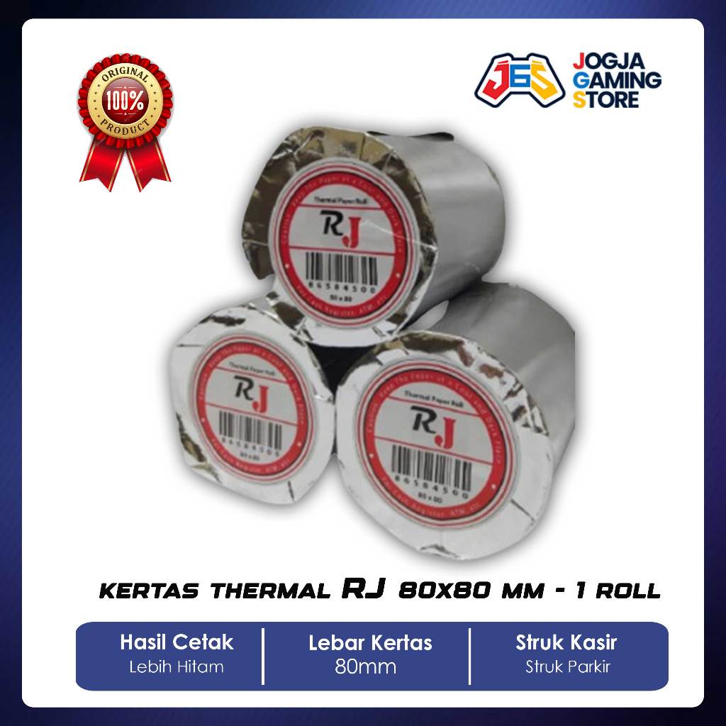 

Kertas Thermal Struk Kasir Karcis Parkir Antrian RJ 80x80 mm - 1 Roll