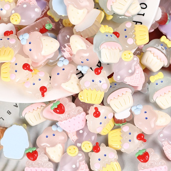 

1 Pcs Resin Clay Stiker 3D Motif Ice Cream 3D-R06