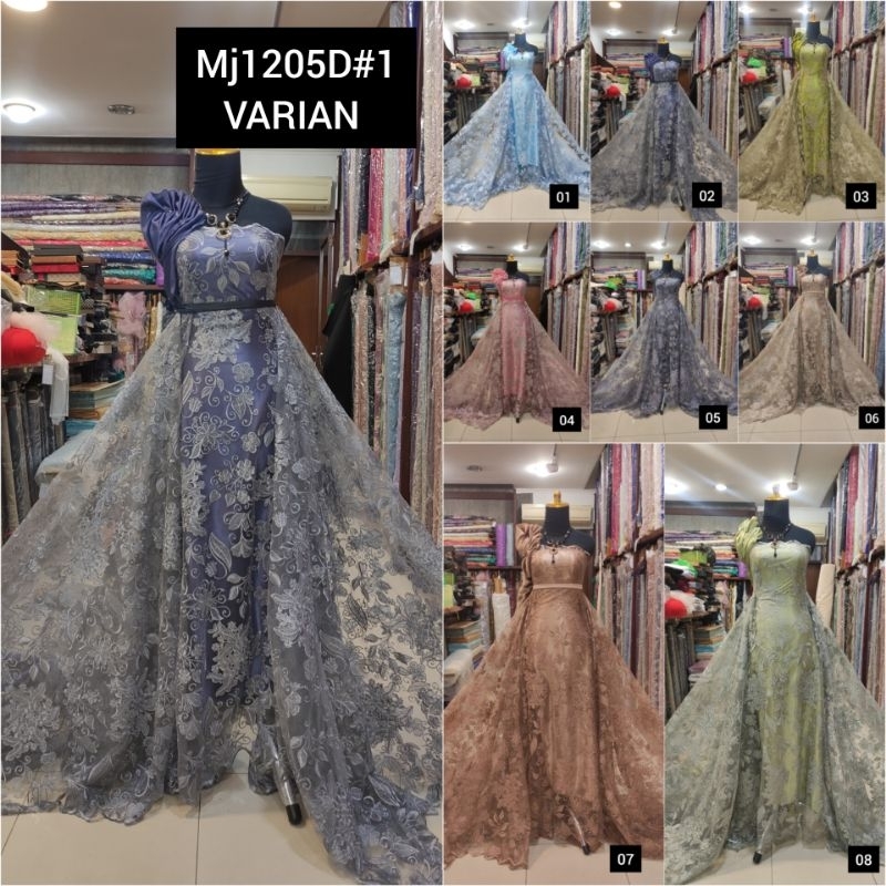 Kain Tile Brokat Bunga Timbul Mj1205D#1 VARIAN