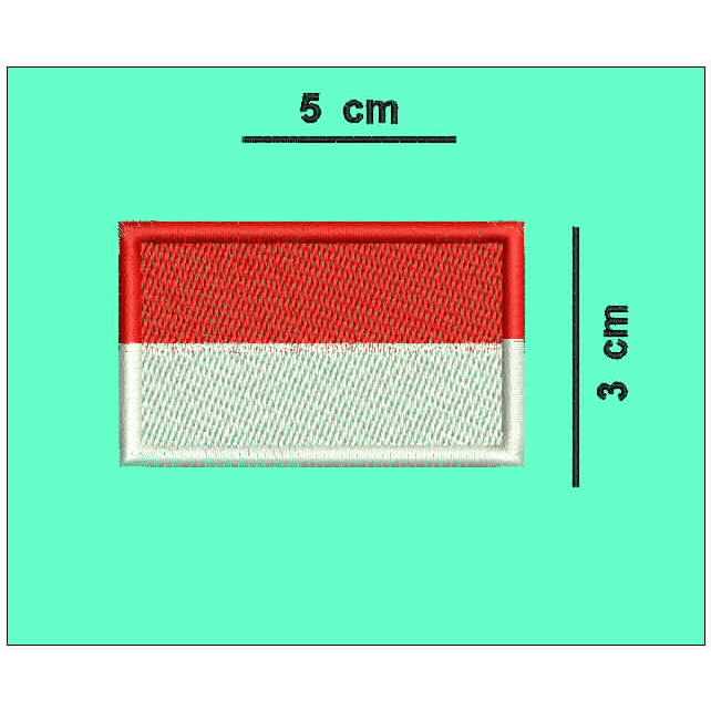 bendera Indonesia Emblem Bordir (patch bordir) ukuran kecil