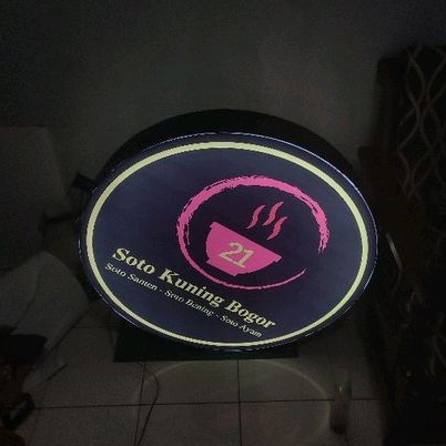 Neon Box Bulat 80cm 2 sisi