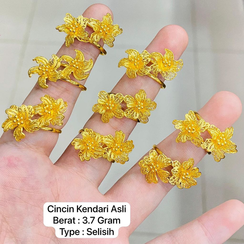 Cincin anak dan dewasa emas asli kadar 875 model bunga kendari anak dan dewasa emas asli 3.5 g gr gr