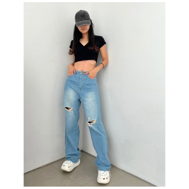 preloved jeans high waist /ripped jeans