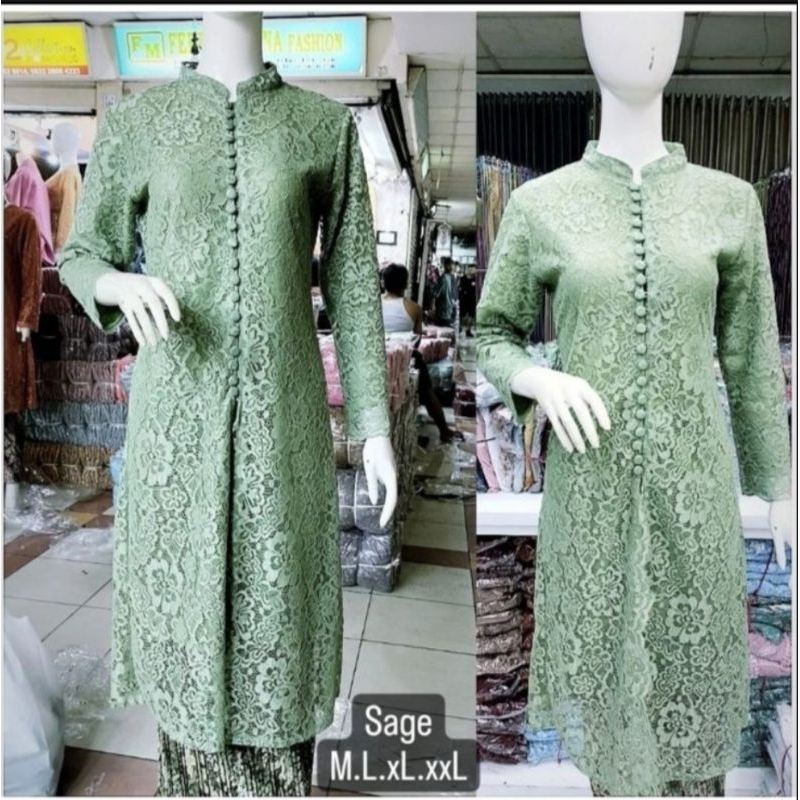 READY ATASAN KEBAYA TUNIK KANCING/KEBAYA PESTA/KEBAYA TUNIK BROKAT ( BAJU SAJA )