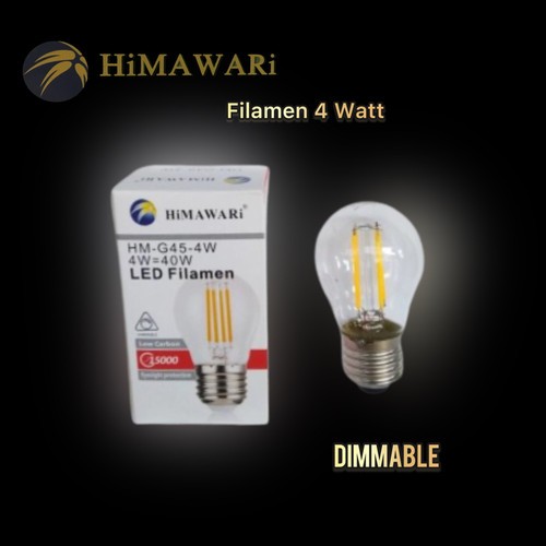 LAMPU PIJAR HIMAWARI LED FILAMEN HM-G45-4W DIMMABLE 2700K KUNING