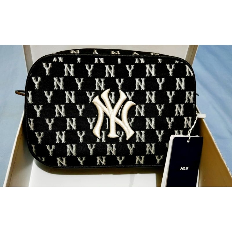 Tas MLB NY Yankees Monogram Jacguard Medium Cross Bag Black
