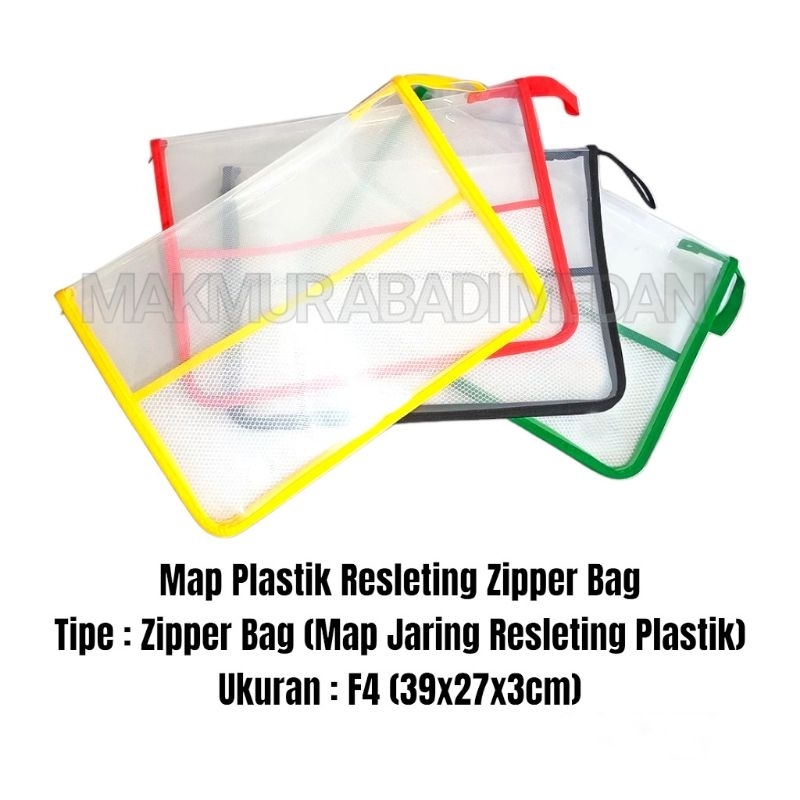 

(1Pcs) Map Plastik Resleting Zipper Bag/Zipper Bag Map Plastik Ukuran Folio/Map Sleting Jala/Folio Zipper Jaring Plastik/Tas Resleting F4 Document