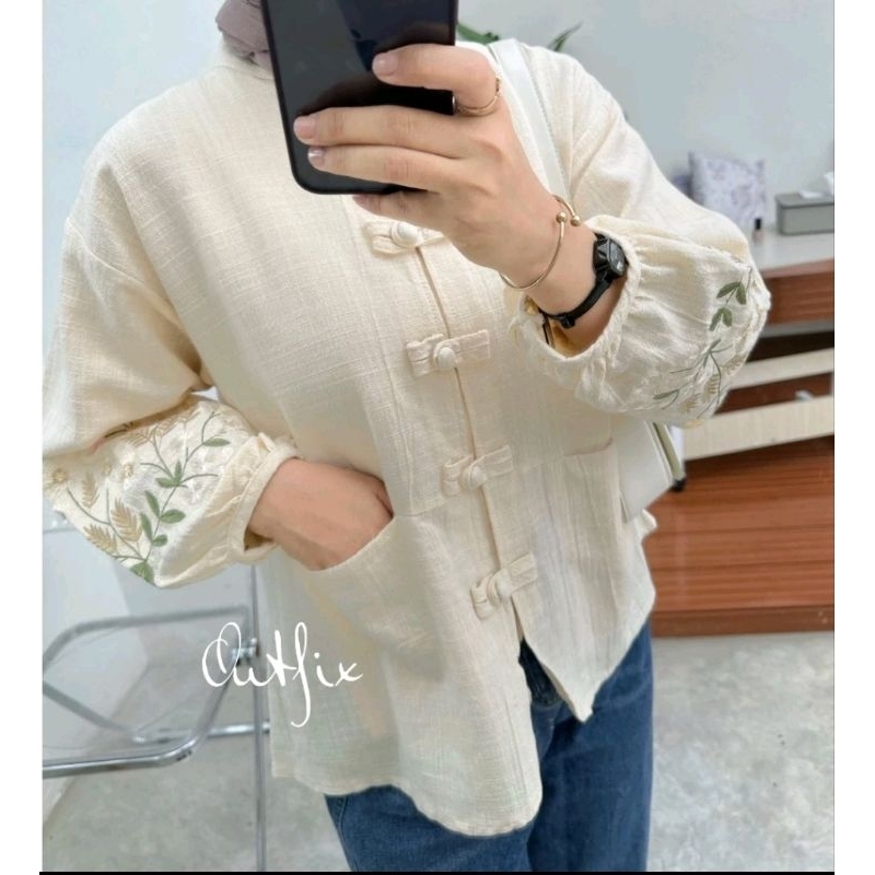 GALINE LACE BLOUSE, INZY OPNAISEL SHIRT, HANZY LINEN BLOUSE by Outfix