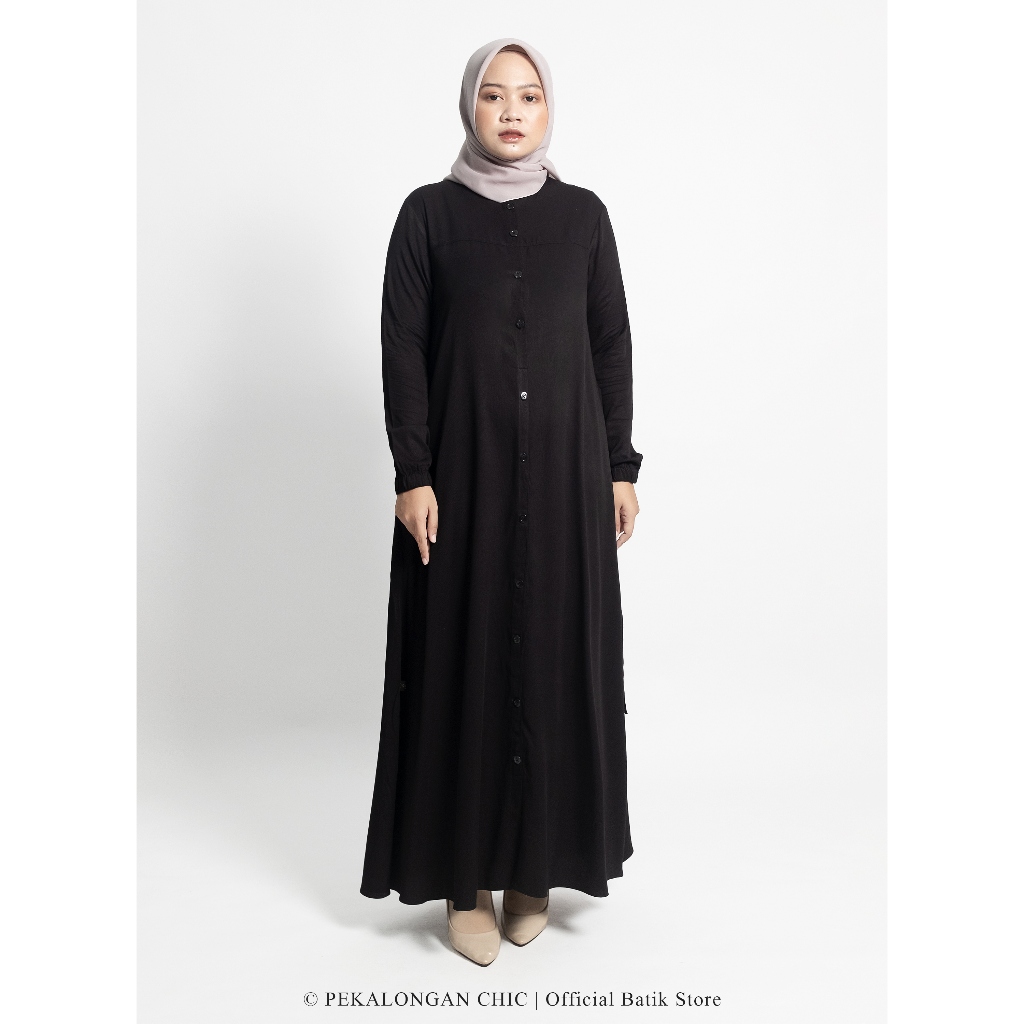 Fathima Dress Gamis Polos Bahan Premium Rayon Twill Ori Tebal Adem Busui Size L-XXXL / Gamis Jumbo /