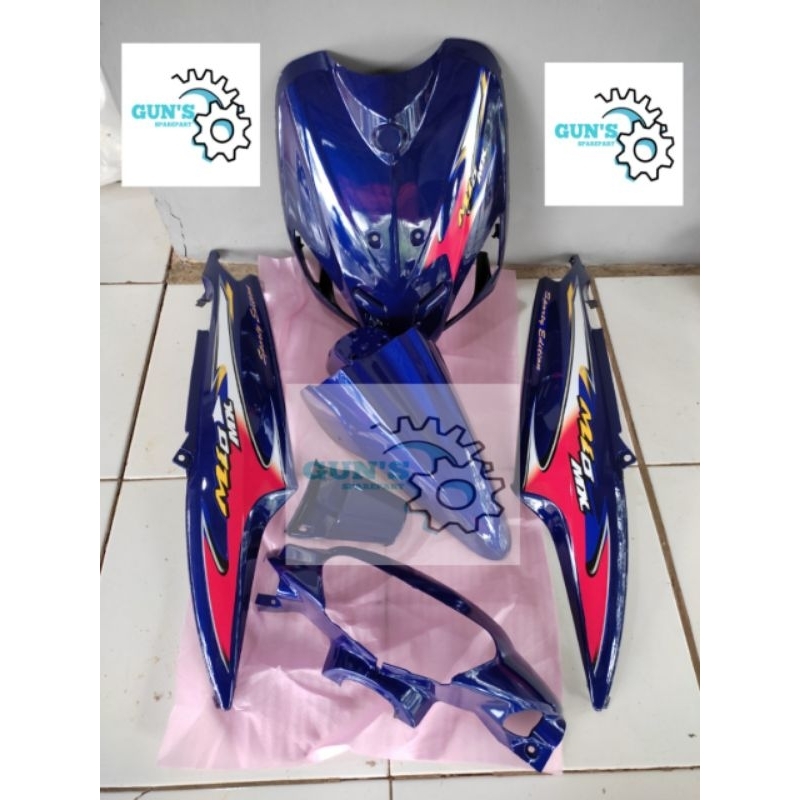 Cover full body halus Yamaha Mio sporty biru plus striping Mx Thailand
