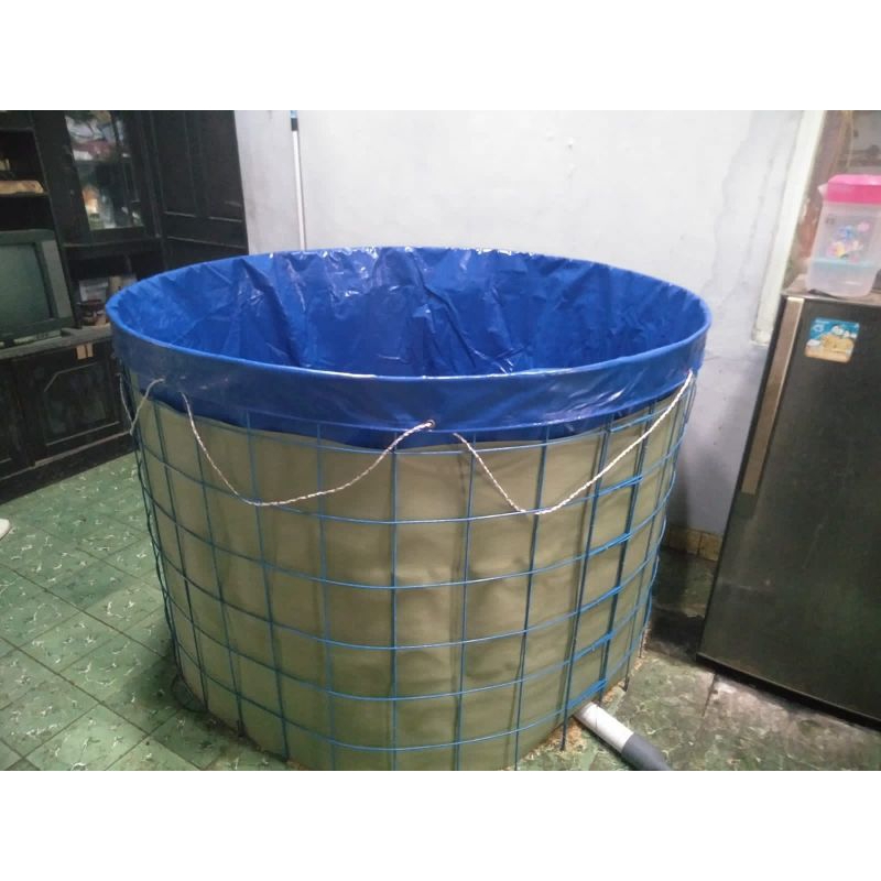 Terpal Kolam Terpal Bulat D1.5 Tinggi 1M / D1.5 T1 Kolam Bulat D1 Budidaya Ikan Lele Gurame Nila