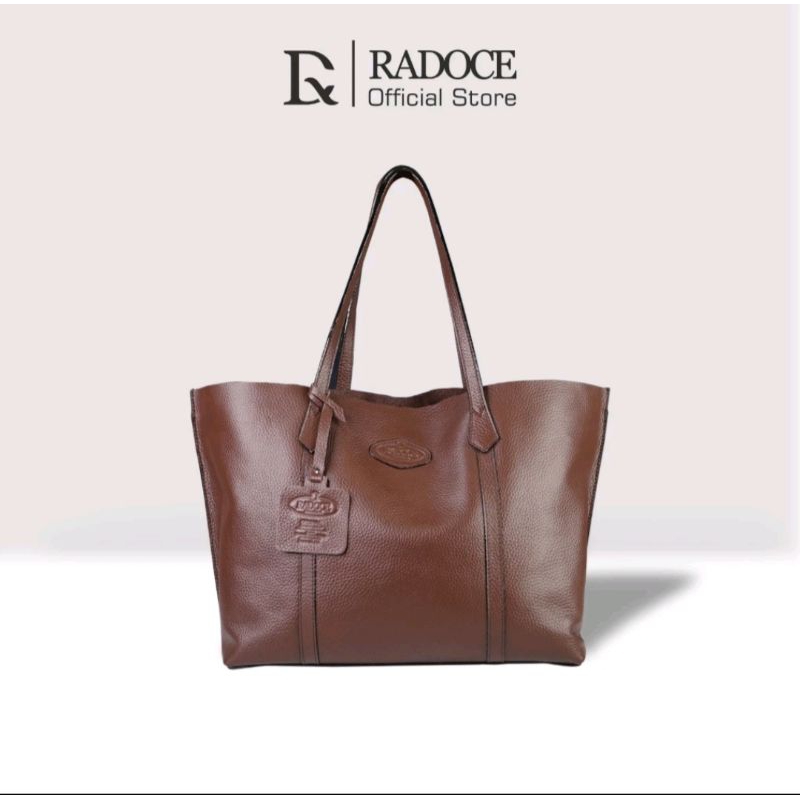 Radoce Bags - Tote Bag Wanita - Tas Kulit Sapi Asli - TOTTE LA VELLA [Chocolate]